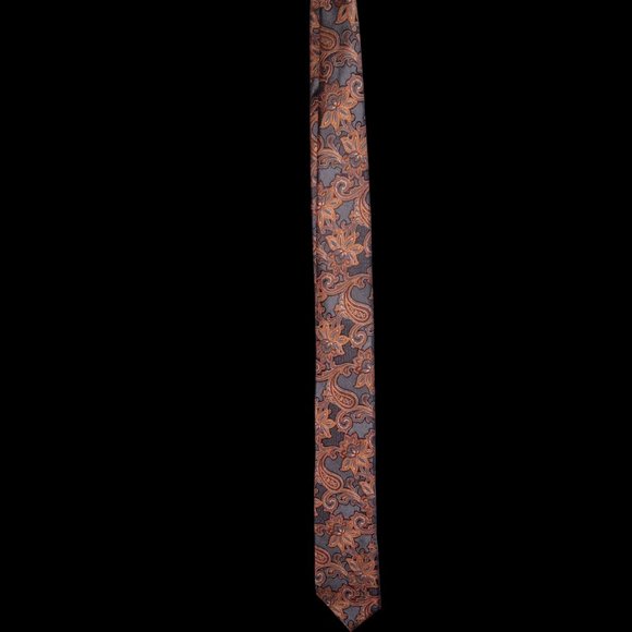 Croft & Barrow Men’s Tie – burnt orange and steel gray design - Picture 3 of 3